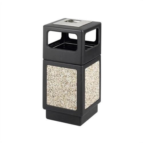 Home Square 2 Piece Outdoor Trash Can Set in Black