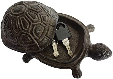 BSTGIFTS Cast Iron Turtle Key Hider