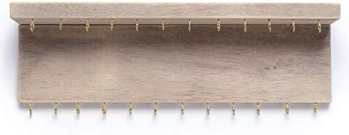 BYHER Wall Mounted Jewelry Organizer with 24 Hooks