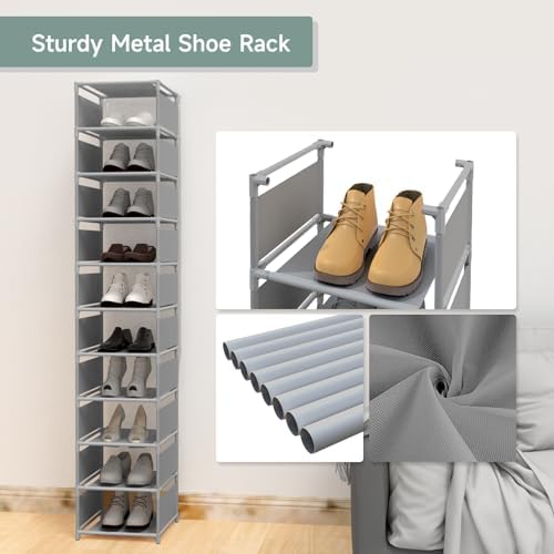 Vertical Shoe Rack with 10 Tiers for Small Spaces
