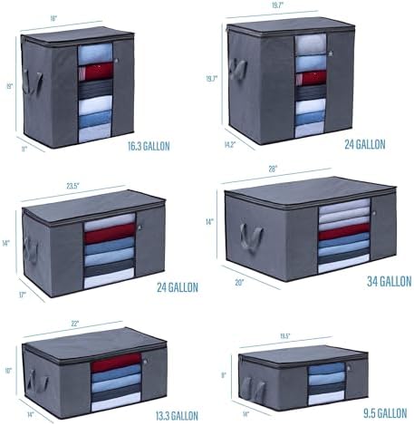 VENO 3 Pack Medium Storage Bags with Clear Window and Reinforced Handles