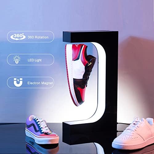 DuliCube Levitating Shoe Display Floating Shelf with LED Light and Magnetic Rotation
