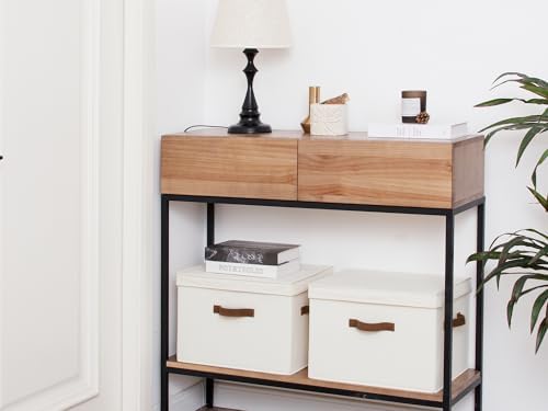 StorageWorks Fabric Storage Bins with Lid 2-Pack Ivory White