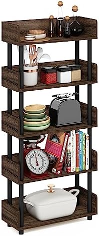 Furinno 5-Tier Toolless Display Rack Walnut