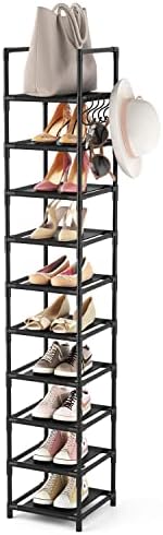 Tall Narrow Shoe Rack for Entryway 10 Tier Storage