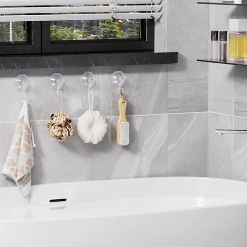 Goabroa 3 Pack Heavy Duty Suction Cup Hooks for Shower and Glass