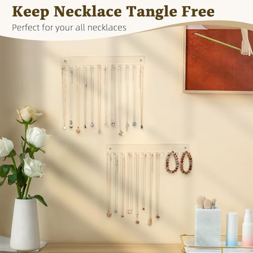 Acrylic Jewelry Holder 2 Pack for Necklaces and Bracelets