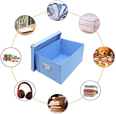 GUOZI Collapsible Storage Box with Handles and Metal Corners