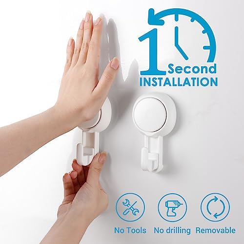 LUXEAR Suction Hooks 6 Pack Heavy Duty Waterproof Shower Door Window Organizer