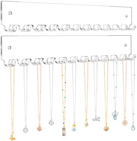 Acrylic Jewelry Holder 2 Pack for Necklaces and Bracelets