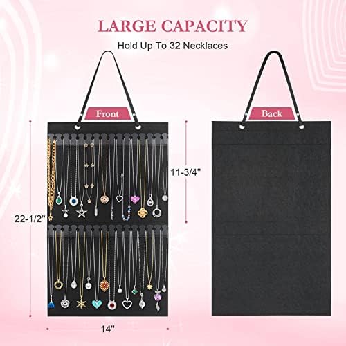 Caffox Jewelry Holder 32 Hook Storage for Necklaces Bracelets Ankles