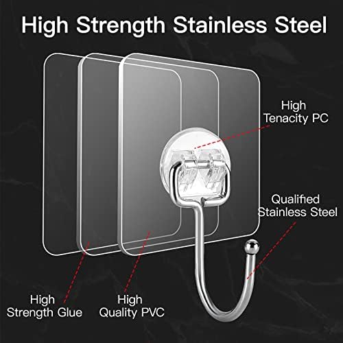20 Pack Heavy Duty Adhesive Hooks 44 lb Max