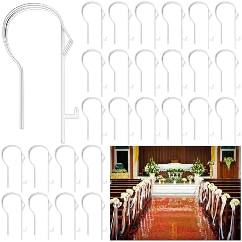 24 Pcs Clear Plastic Pew Clips for Wedding Decor
