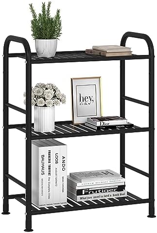 JSB 3-Tier Adjustable Metal Shelving Unit Black