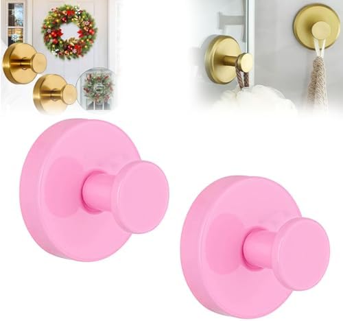 Especialbest 2025 Upgraded Suction Cup Hooks 2 Pack Pink
