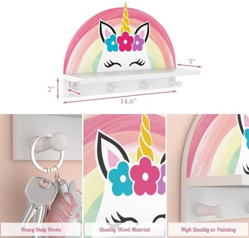 Garybank Unicorn Wall Shelf Decor for Girls Room
