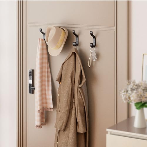 Heavy Duty Wall Mount Coat Hooks 4 Pack 30 lbs Capacity Black