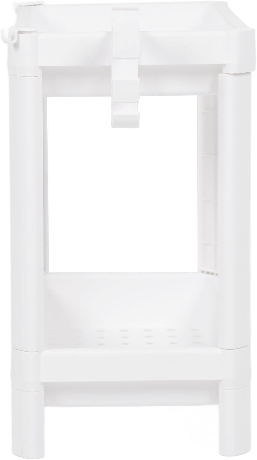 Bathroom Shelf Shower Storage Rack Toilet Organizer Plastic Freestanding White Shelf