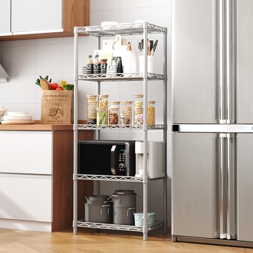 HOMEFORT 5-Tier Metal Storage Shelving Unit in Grey