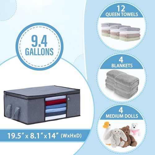 VENO 3 Pack Medium Storage Bags with Clear Window and Reinforced Handles