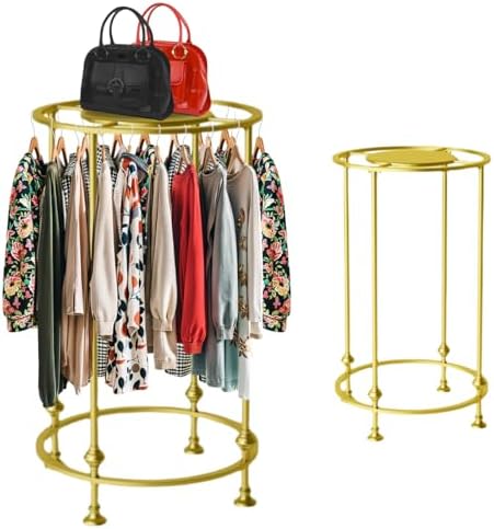 Round Retail Clothing Rack with Double Storage