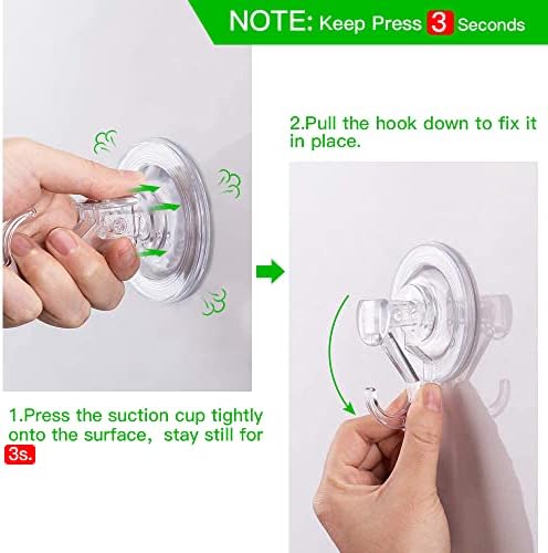 LUXEAR Suction Cup Hooks 2 Pack Clear