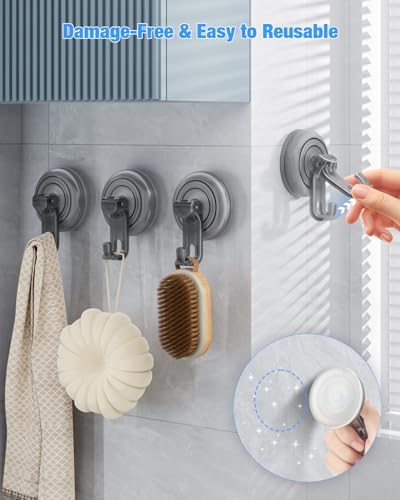 JOTPE Heavy Duty Suction Cup Hooks for Shower Kitchen Glass