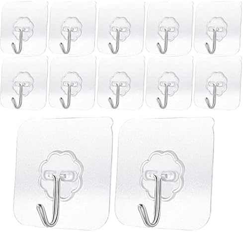 Heavy Duty Adhesive Hooks 14 Pack 33 lb Max Waterproof Oilproof Reusable