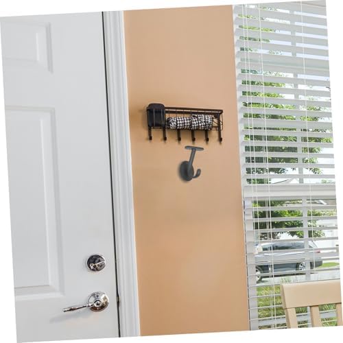 CHILDWEET 6pcs Heavy Duty Adhesive Wall Hooks Gray Design for Hats Bags Towels