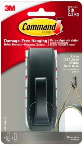 Command Large Modern Reflections Metal Hook with 2 Strips 5 lb