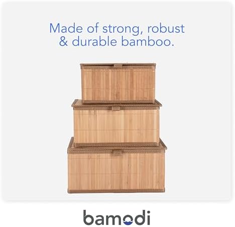 Bamodi Bamboo Storage Boxes Set of 3