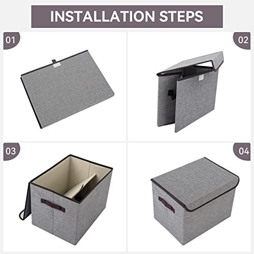 Large 42 Quarts Collapsible Storage Bins with Lids 3-Pack
