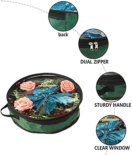 WIVAYE Christmas Wreath Storage Bag 16 Inch Clear Window