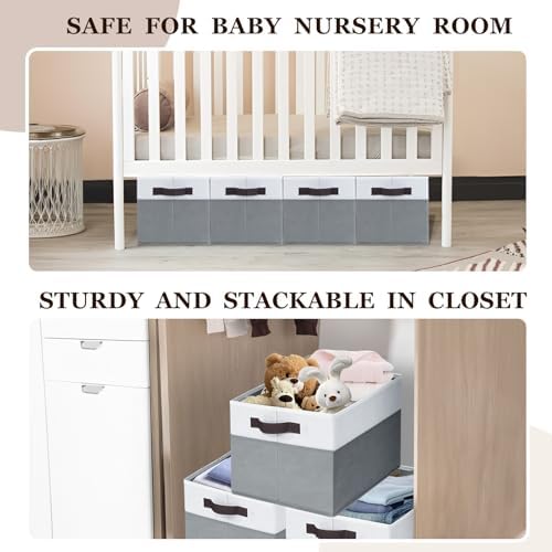 Criusia 4 Pack Storage Baskets for Shelves and Closets