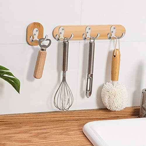 IBosins 8 Pack Heavy Duty Double Prong Coat Hooks Wall Mounted with Screws