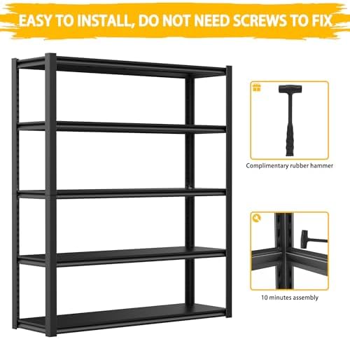 3020LBS Heavy Duty 5-Tier Metal Shelving Unit