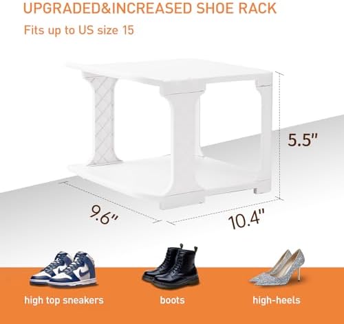 5 Tier Shoe Rack Organizer for Closet Storage Narrow Vertical Free Standing Beige