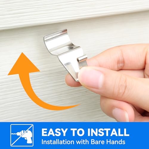 MIUKAA Vinyl Siding Hangers Hooks 8 Pack Sturdy No Hole Hooks for Hanging Outdoor Decorations