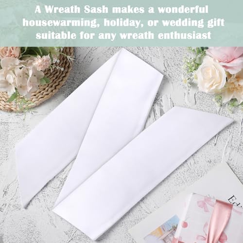 White Wreath Sash for Front Door - 2 Pack