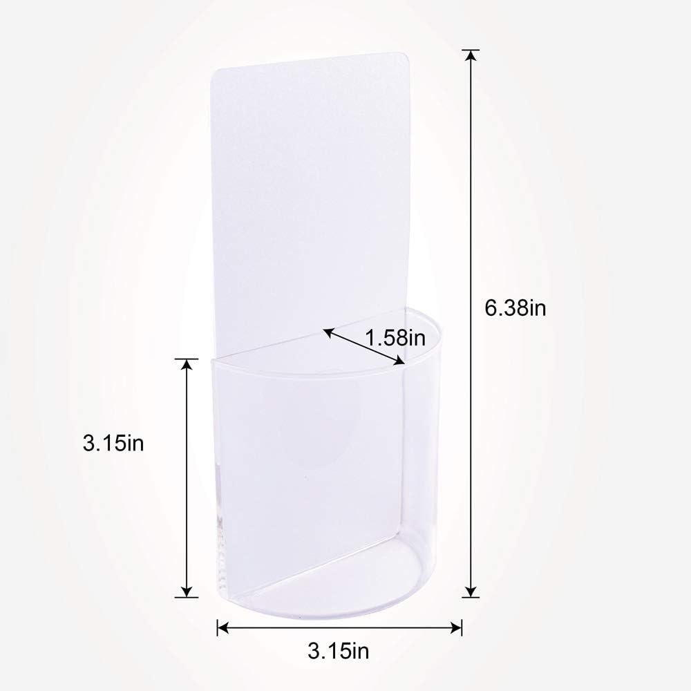Clear Remote Control Holder Wall Mount Damage-Free 2 Pack