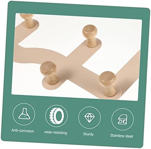 Cabilock Door Clothes Hanger Organizer with 6 Wooden Hooks No Drill Easy Installation