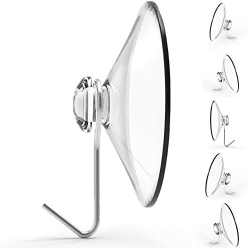 Suction Cup Hooks Set of 6 2 Inch Clear Heavy Duty