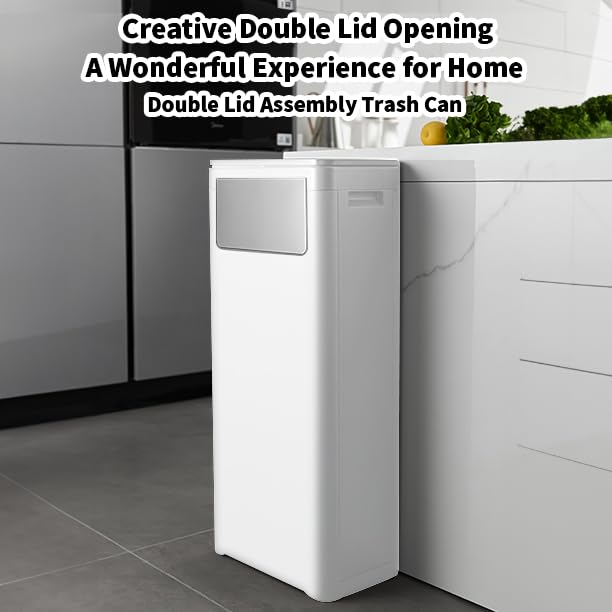 WanWanKa 8 Gallon Trash Can with Press Top Lid