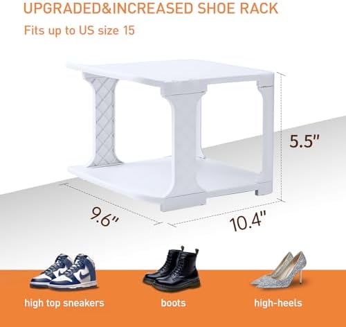 5 Tiers Shoe Rack Organizer for Closet Entryway Storage Free Standing Stackable Vertical Narrow Plastic Shoe Holder Grey