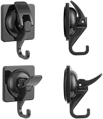4 Pack Suction Cup Wall Hanger for Bathroom Towel Shower Glass and Door