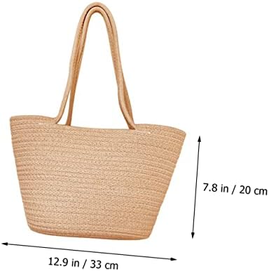 VOSAREA Khaki Woven Storage Basket for Home and Garden