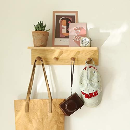 Wall Mount Coat Rack with Shelf and Hooks
