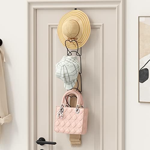 LINFIDITE 10 Pack Wall Hat Rack Organizer Black