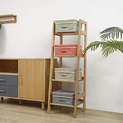 YueYue 4 Pack Lidded Fabric Storage Boxes with Handles