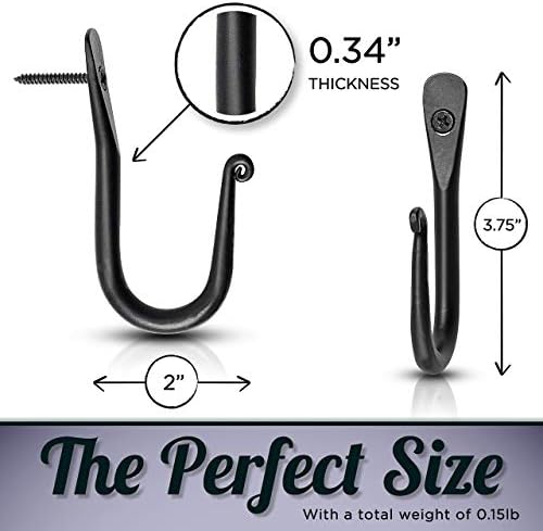Stur-De Decorative Wall Hooks - Pack of 3 Black 1